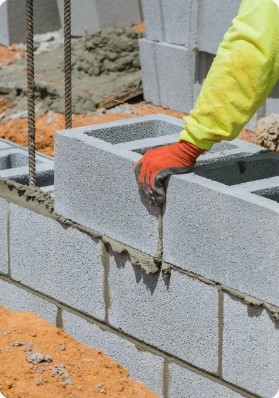 Render and concrete blocks